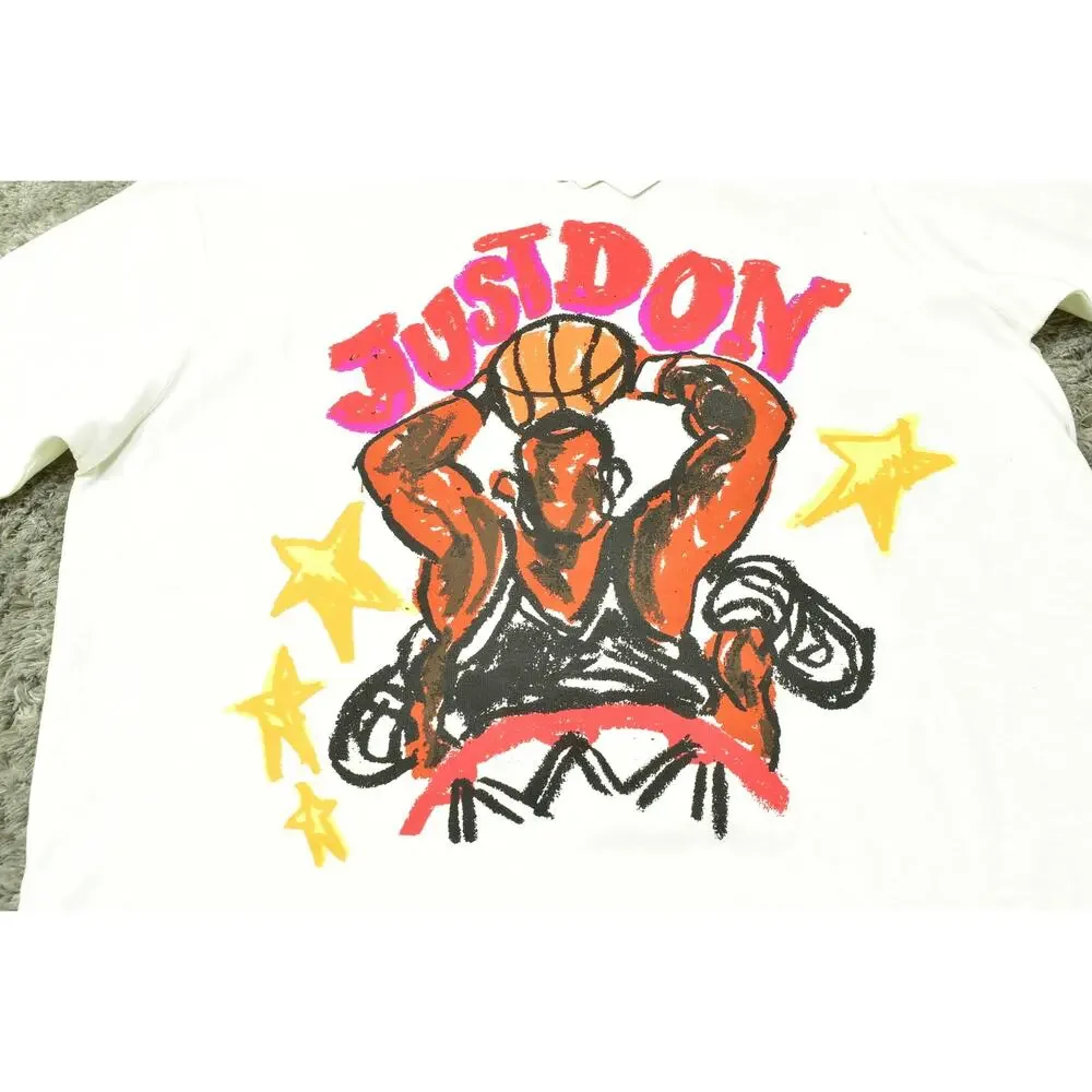 NEW Champion Just Don Basketball Collabor+Aid Men's White 100% Cotton T-Shirt L - Picture 7 of 8